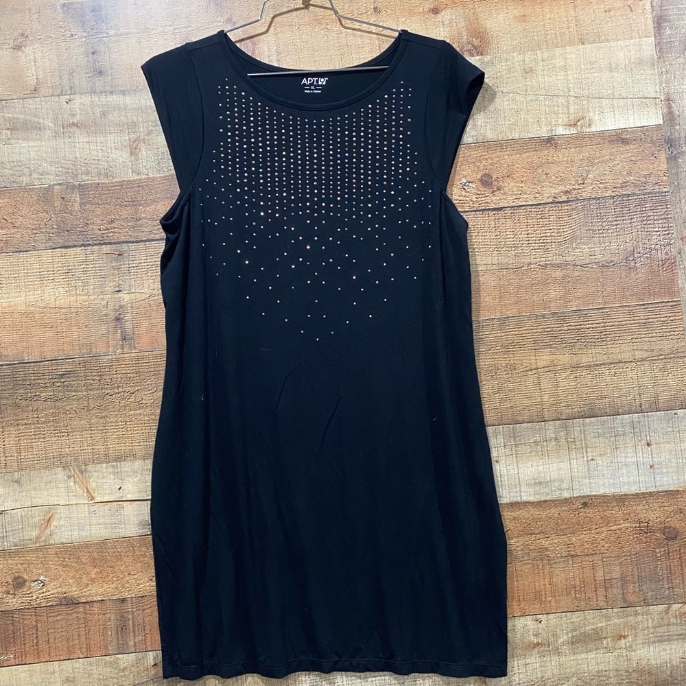 Apt 9 Black & Gold Embellished Dress Size XL
